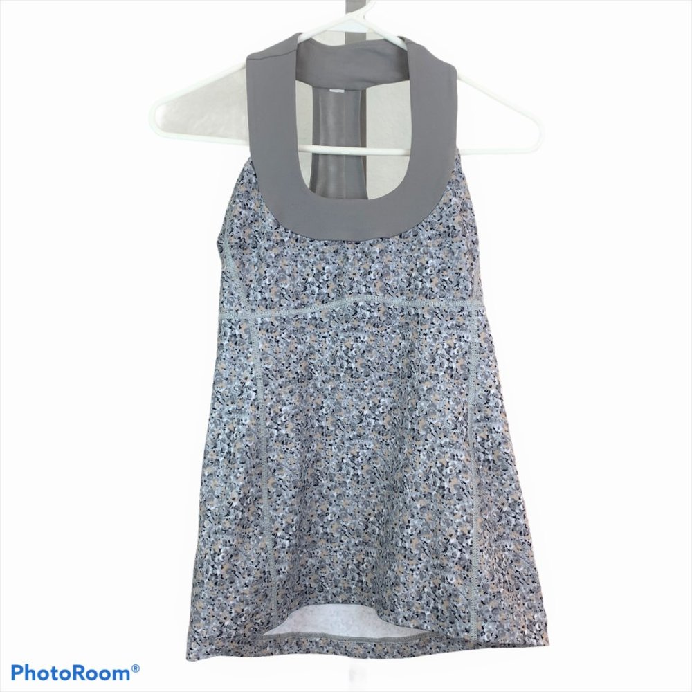 LULULEMON Scoop Neck Tank Fleur Silver Spoon